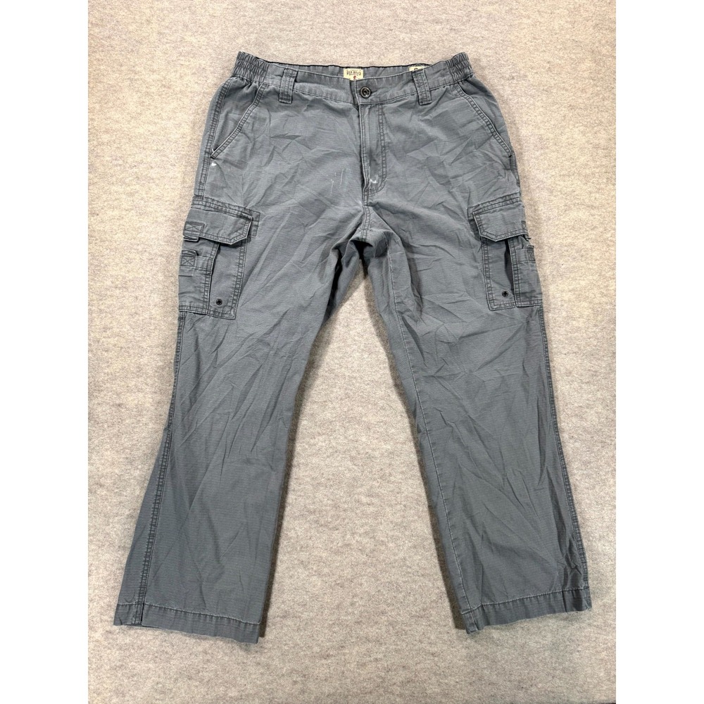 RedHead Utility Cargo Pants Mens 36x30 Gray Cotton Straight Leg Hiking Camping